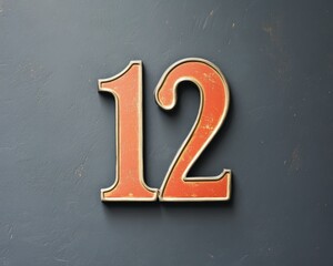 The Number 12. Calendar Holiday Date with Monthly Numbers