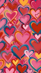 Colorful background with hearts
