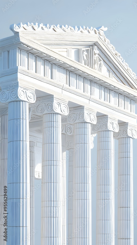 Poster 48. **render a 3d paper cut of the parthenon with its ancient columns and grand structure, providing