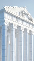 Obraz premium 48. **Render a 3D paper cut of the Parthenon with its ancient columns and grand structure, providing ample space above for text.**