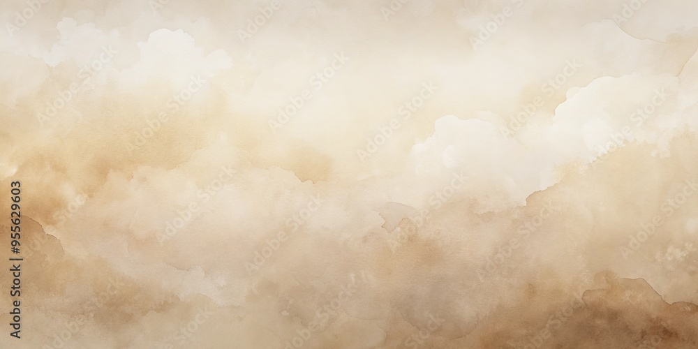 Wall mural soft, dreamy beige watercolor background with subtle texture and gentle gradient, evoking a sense of