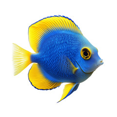 Naklejka premium A blue tang fish isolated on transparent background