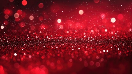 Black And Red Glitter Background. Festive Sparkling Background with Falling Glitter Particles