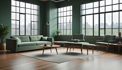 Photo interior modern design room 3d illustration