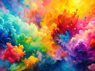 Vibrant And Abstract Watercolor Background With A High-Definition Resolution, Suitable For Design Or Creative Projects.