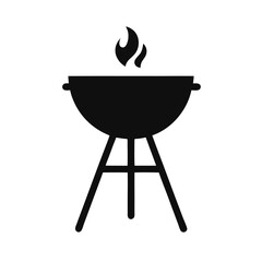 a Barbecue icon grill icon, vector silhouette clipart, isolated white background,