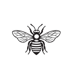 Fototapeta premium Bee in cartoon, doodle style . Image for t-shirt, web, mobile apps and ui. Isolated 2d vector illustration in logo, icon, sketch style, Eps 10, black and white. AI Generative