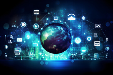 A Comprehensive Illustration depicting the World Wide Web and HTTP Internet Usage