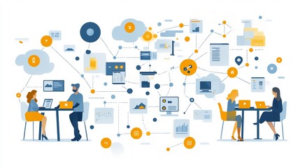 Vector mind map collaborative design workflows covering cloudbased tools version control and team communication