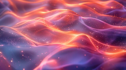 Fototapeta premium Abstract background with flowing, glowing, red, orange, and blue waves.