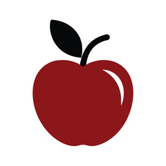 Fototapeta premium Apple icon, vector silhouette illustration clipart, isolated white background 