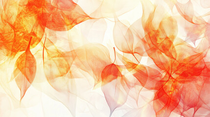 Organiczne linie i tekstury w jesiennych kolorach na białym tle tworzą subtelną, abstrakcyjną scenerię. Szczeg&oacute;ły roślinne dodają naturalnego uroku i ciepła.