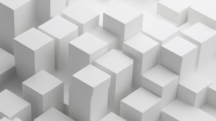 Abstract Simplicity: Shifted White Cubes Banner Background