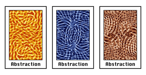 Set of 3 Abstract pattern. Illustration for printing on wall decorations. For use in graphics.