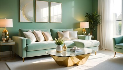 Fototapeta premium Photo interior modern design room 3d illustration