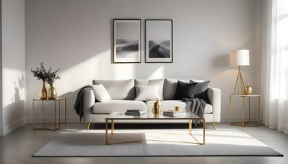 Photo interior modern design room 3d illustration