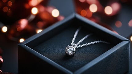 luxury jewelry gift, box containing a dazzling diamond necklace a splendid gift for any special event