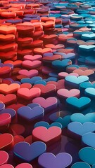 Obraz premium 3d background made from many hearts