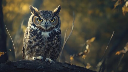 A close up of an owl's face with its eyes open