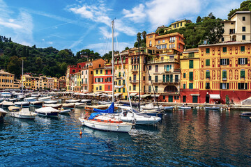 Blick auf den Hafen von Portofino