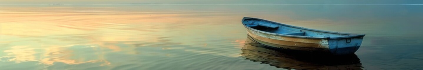 Naklejka premium boat on water.