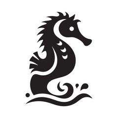 Stunning Seahorses Silhouette Vector Illustrations for Creative Projects