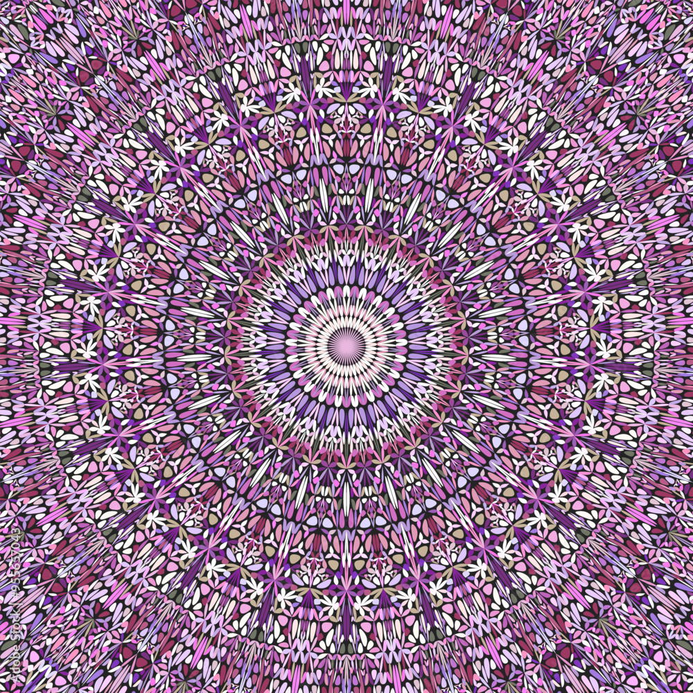 Aufkleber dynamic geometrical abstract flower ornament pattern background design - colorful hypnotic psychedel