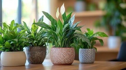 peace lilies and snake plants among others bring a natural feel to the counselors office for a mental health wellness concept banner
