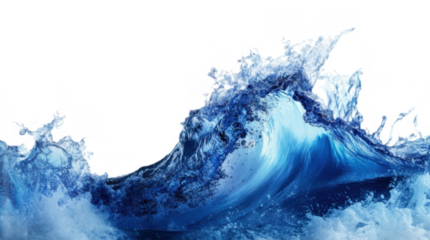 Water wave png isolated in 3d transparent using for presentation.