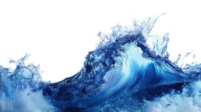 Water wave png isolated in 3d transparent using for presentation.