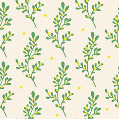Floral seamless pattern. Cute summer background with flowers and leaves. Modern floral compositions. Fashion vector stock illustration for wallpaper, posters, card, fabric, textile