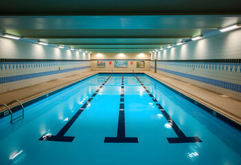 Swimming lanes with water