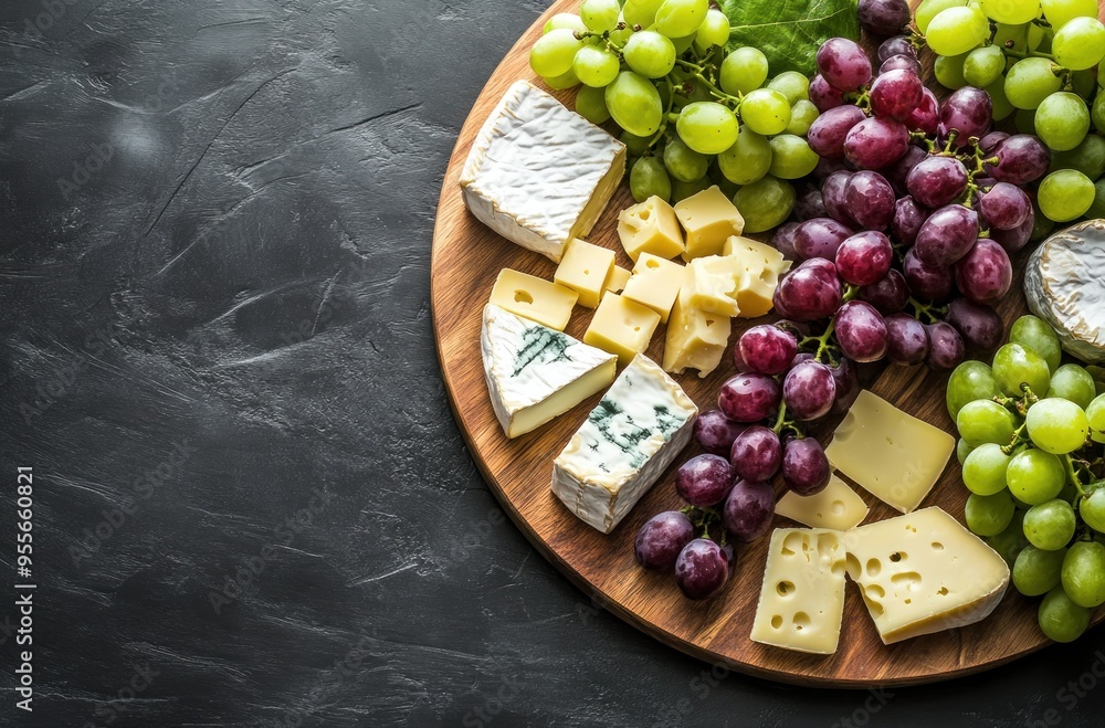 Poster Cheese and Grapes Platter