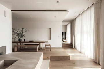 Obraz premium Minimalist showcasing streamlined, clutter-free home