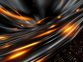 Black and orange modern abstract background with yellow