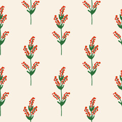 Floral seamless pattern. Cute summer background with flowers and leaves. Modern floral compositions. Fashion vector stock illustration for wallpaper, posters, card, fabric, textile