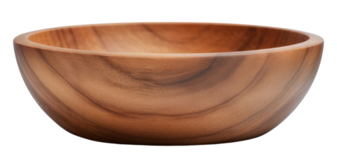 PNG Empty wooden bowl white background simplicity ceramic.