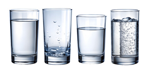 Glass of water isolated on transparent background