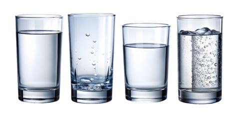 Glass of water isolated on transparent background