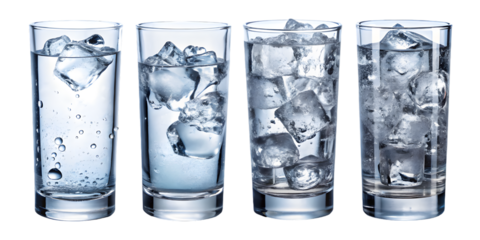 Glass of water isolated on transparent background