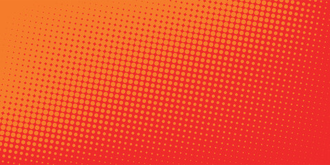 Dots halftone orange color pattern gradient texture with technology digital background. Dots pop art comics with summer background.