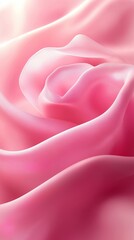 Obraz premium Illustration of soft pink fabric folds resembling the petals of a delicate rose, abstract design