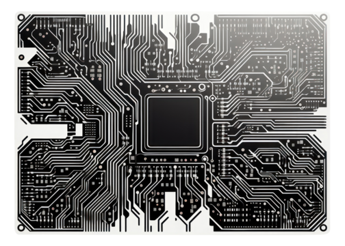PNG Technology circuit board electronics complexity blackboard.