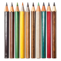 Fototapeta premium Set of pencils isolated on transparent background
