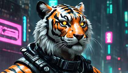 Cyberpunk Tiger