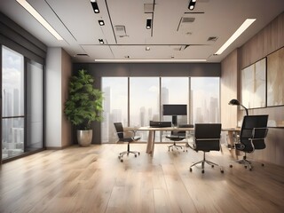 Fototapeta premium modern office interior with desk