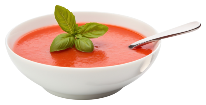 PNG Tomato soup spoon bowl food.