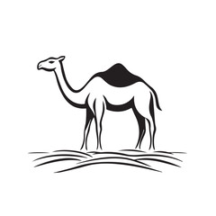 camel in cartoon, doodle style . Image for t-shirt, web, mobile apps and ui. Isolated 2d vector illustration in logo, icon, sketch style, Eps 10, black and white. AI Generative