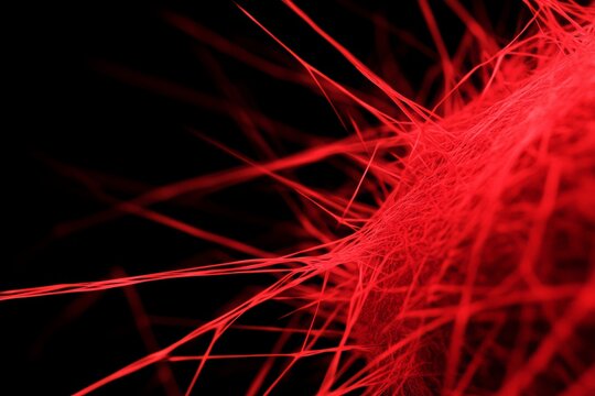 Graphic design abstract representation of pain sharp red lines and shapes against a dark background intense and striking visual black and red palette