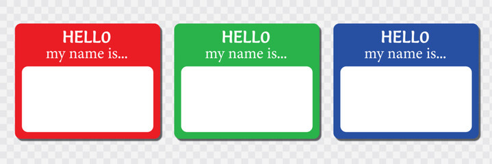 Hello my name cards set. vector hello my name is stickers. EPS 10. © Artopedia_1